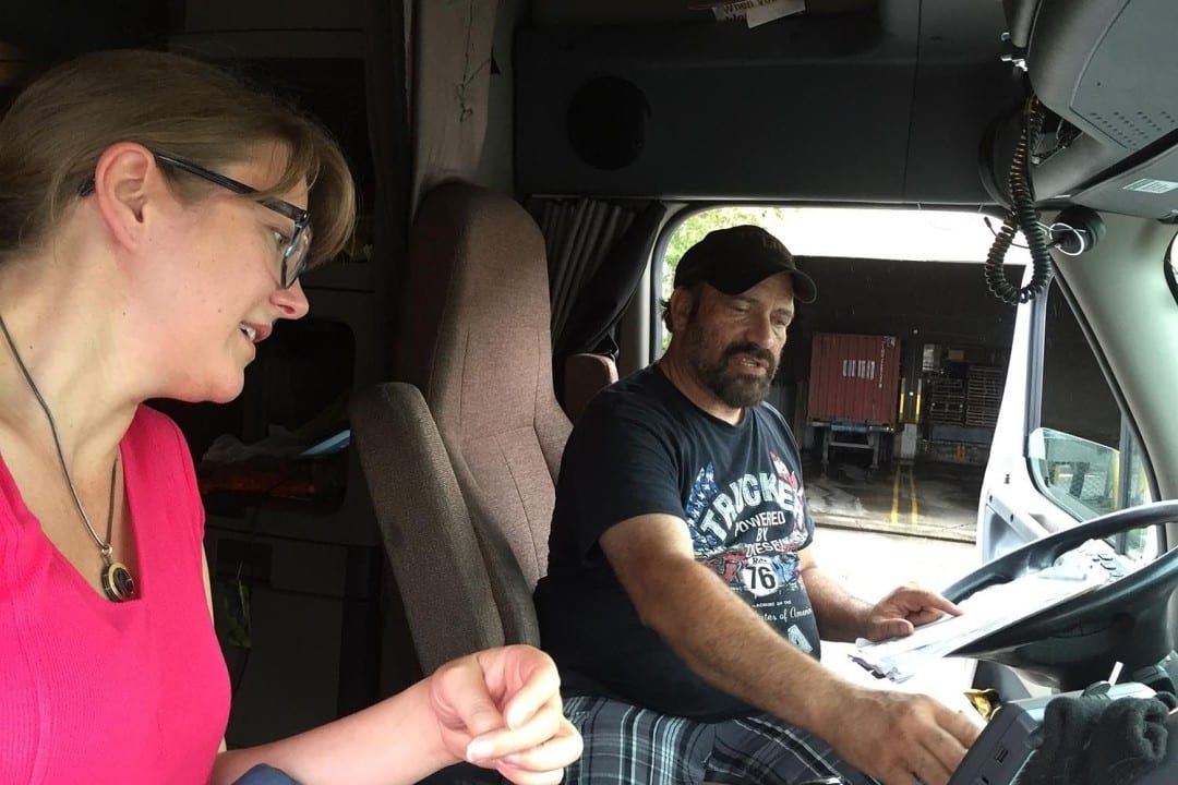 Electronic logging device installed in a commercial truck